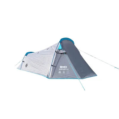 Waterproof camping tent for 2 person with external alloy poles on white background