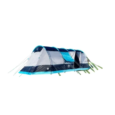 Poled dome camping tent with pole structure isolated on white background