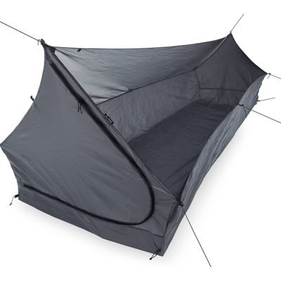 Perspective shot of Liteway Simplex Mesh 1P inner tent featuring a side-entry zipper and high-walled bathtub floor for solo backpacking