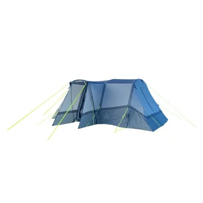 Olpro Cocoon Breeze XL Motorhome Inflatable awning tent with air beam structure and guy lines on the white background