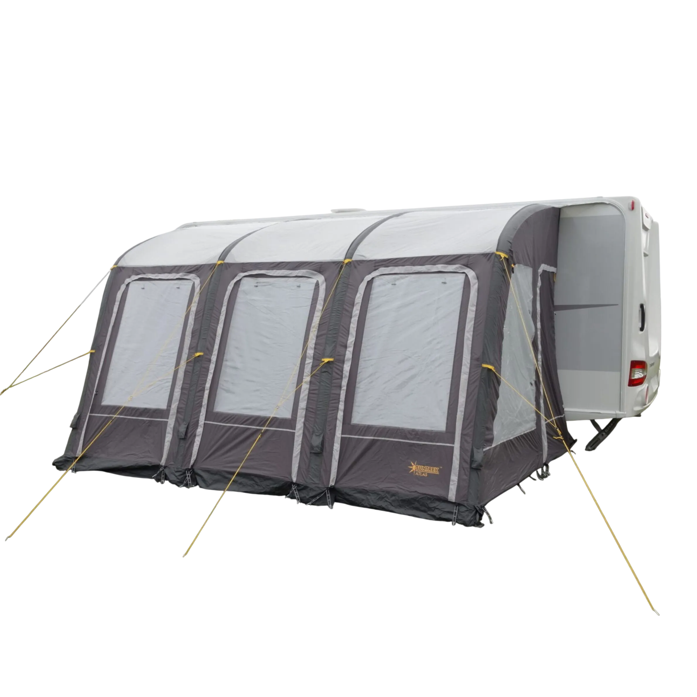 The Atlas represents a clever evolution in awning design by utilizing a hybrid support system.