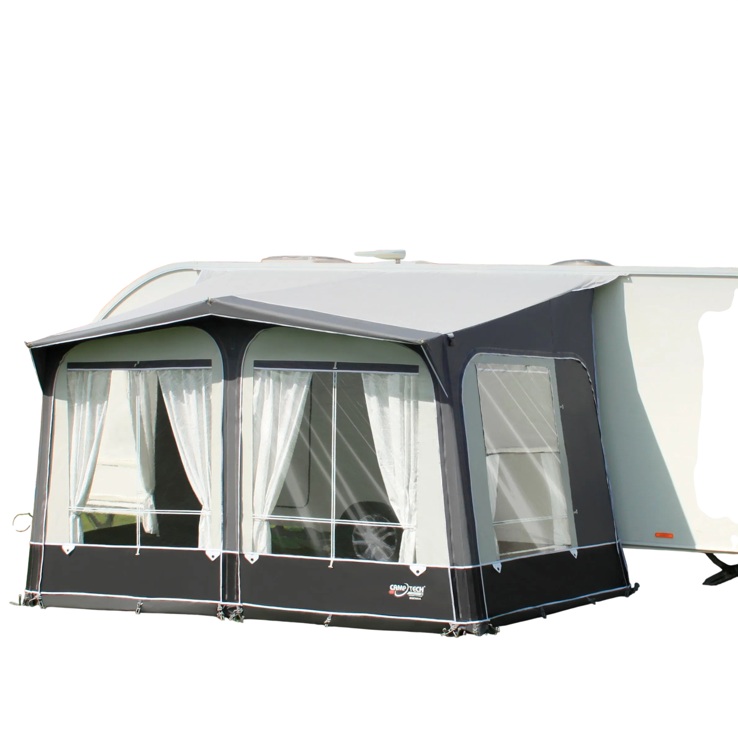 The Duchess Touring Porch Awning is a fantastic middle-ground solution for caravanners who want the structural integrity of a steel frame without the sheer bulk of a full-sized awning.