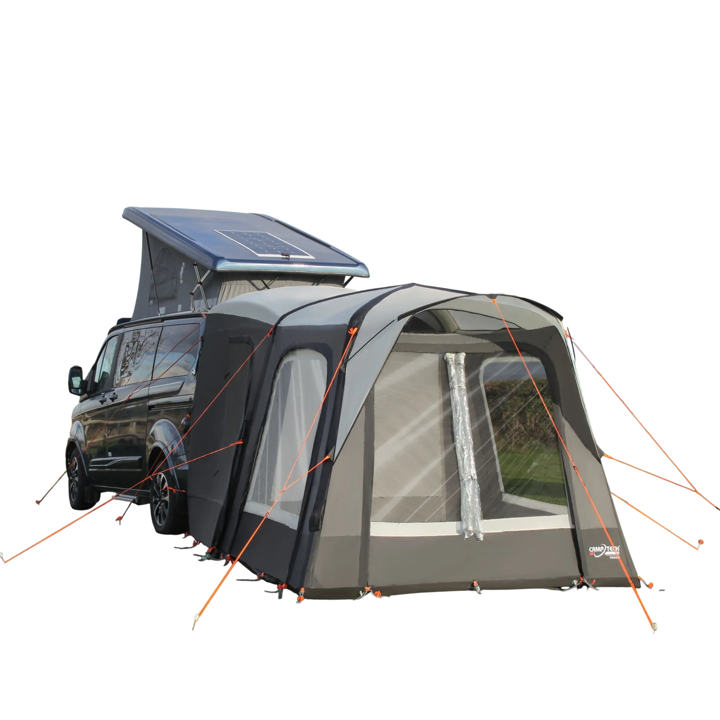 The Moto Tudor is a masterclass in versatile design, solving a common headache for van owners by being fully compatible with both barndoor and tailgate configurations.