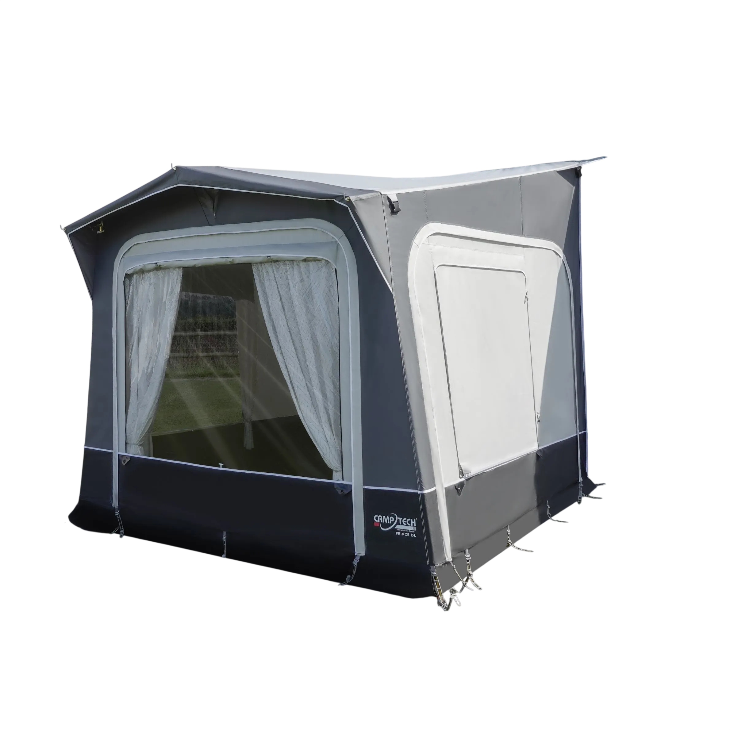 The Prince DL Porch Awning is a stellar choice for touring and seasonal caravaners who place structural rigidity and material resilience at the top of their checklist